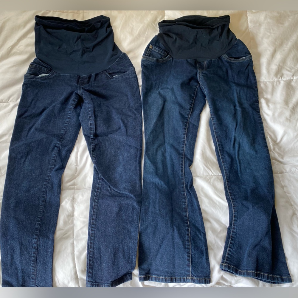 Maternity 2 jeans. Boot cut and straight. sz SP & PM